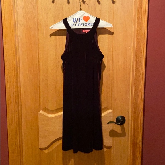 Betsey Johnson Size 2 Suede Maroon Dress - Picture 1 of 3